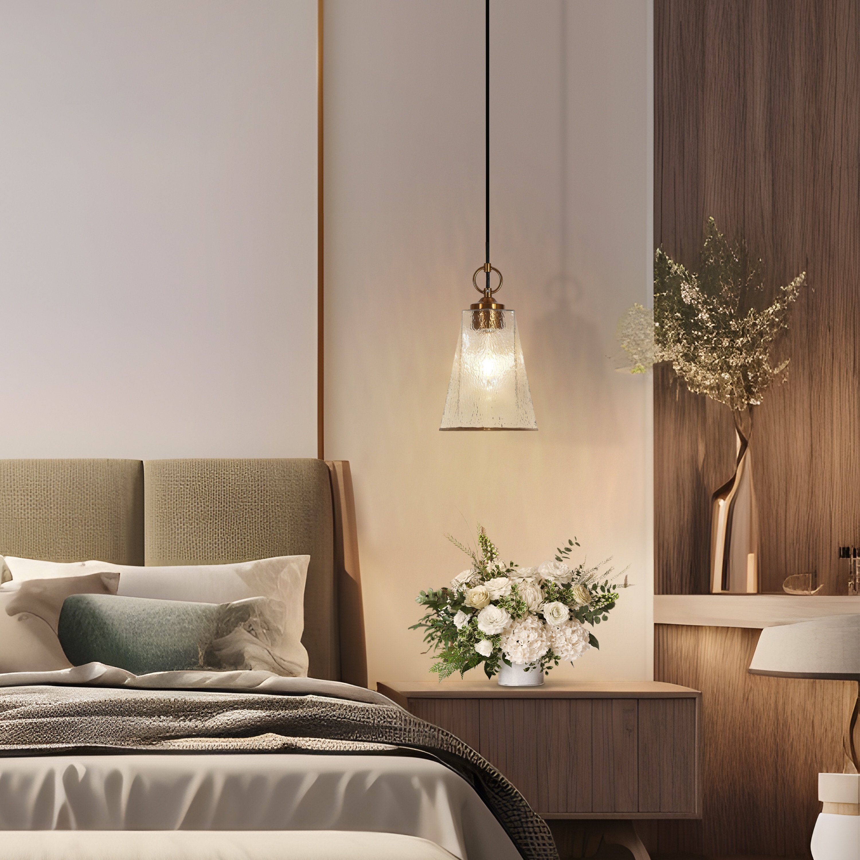 Modern 1-Light Gold Pendant Kitchen Island Bedroom Lights