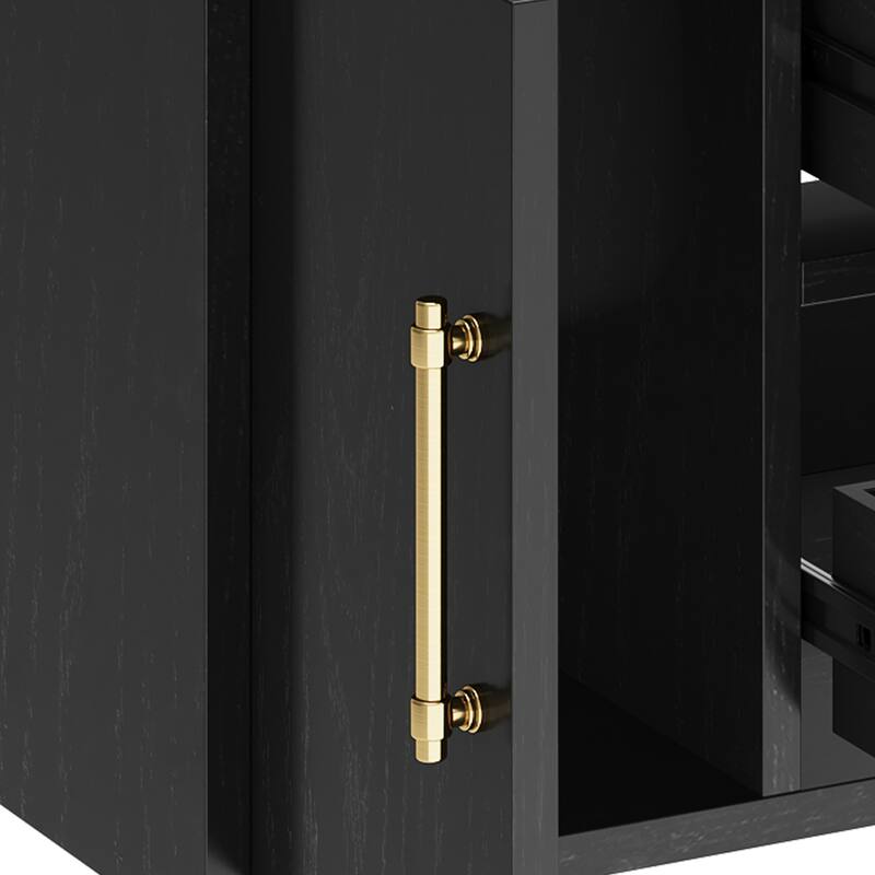 Moasis 40"/48" Wide Floating Wall Mounted Bathroom Vanity with 2 Drawers & 2 Storage Cabinet