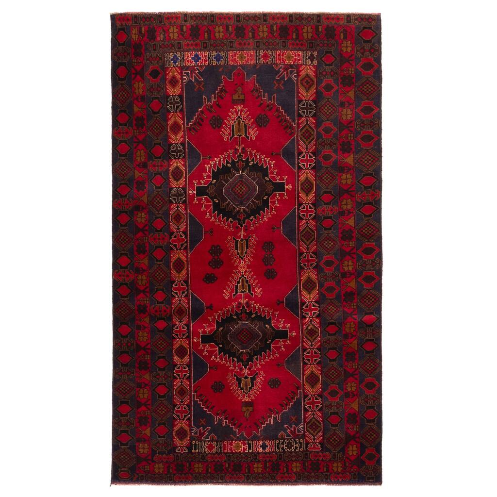 ECARPETGALLERY Hand-knotted Teimani Red Wool Rug - 3'8 x 6'5
