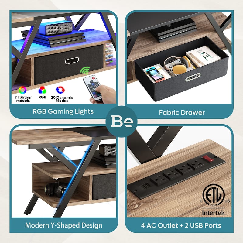 55 inch LED TV Stand for TVs up to 65 inch Media Console Entertainment Center with Drawer