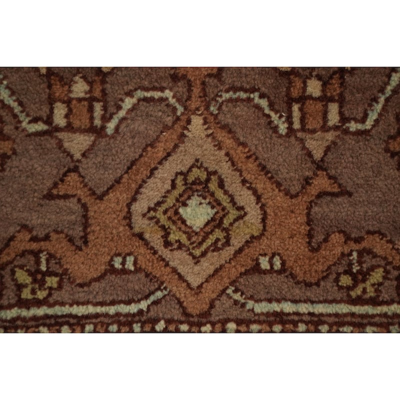 Hand Knotted Oriental 100% Wool Carpet Traditional Geometric Oranges & Rust Heriz Area Rug - 10' 0'' X 8' 2''