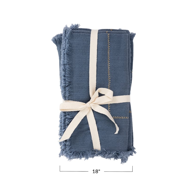 Cotton Napkins with Kuba Cloth Pattern - 18.0"L x 18.0"W x 0.1"H