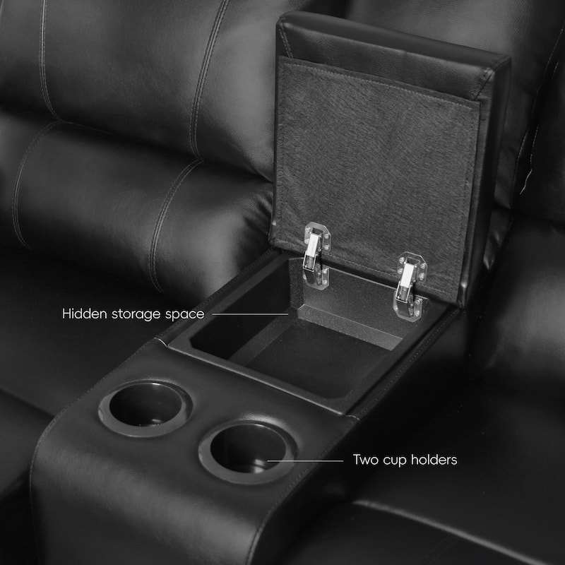 109" W Modern Contemporary Faux Leather 7 Piece Sectional Recliners