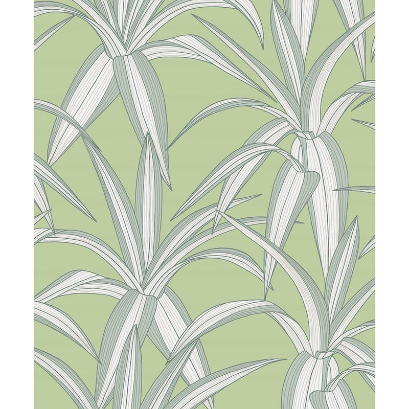 NextWall Tossed Cradle Plant Peel and Stick Wallpaper - 20.9 in. W x 18 ft. L - Spring Green