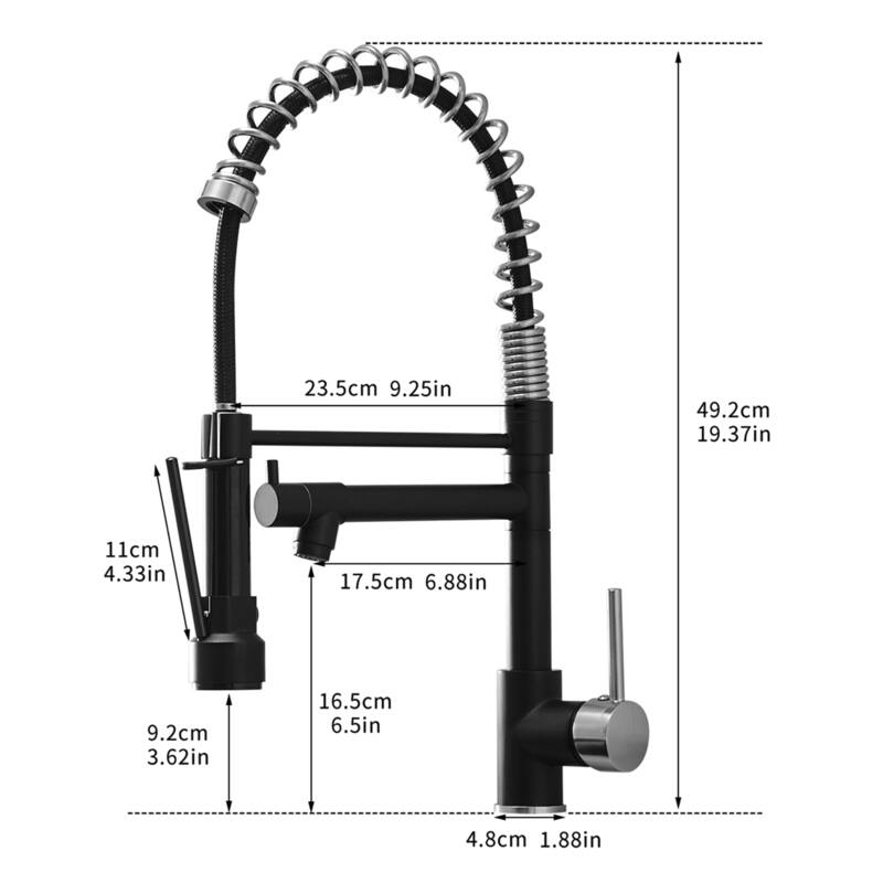 Single Handle Pull Down Kitchen Faucet with Lock Sprayer