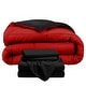 preview thumbnail 28 of 38, Bare Home Down Alternative Reversible Bed-in-a-Bag Black/Red, Sheets: Black - California King