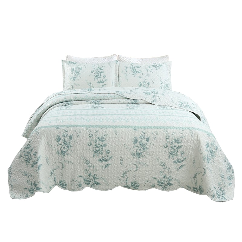 MarCielo 3 PCS Quilt Set Lightweight Bedspread Set C78 - King - Cal King