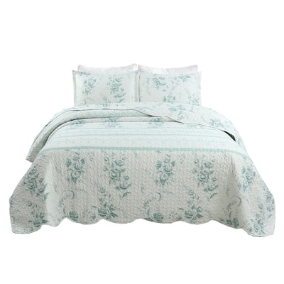 MarCielo 3 PCS Quilt Set Lightweight Bedspread Set C78