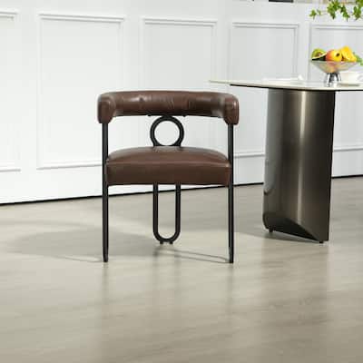 PU Leather Dining Accent Chairs with Metal Frame
