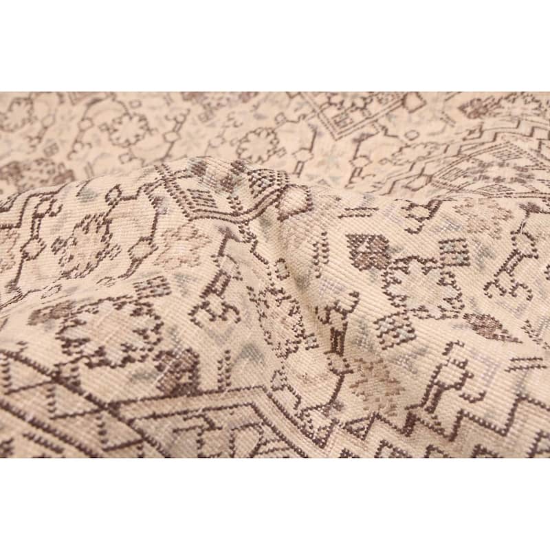 ECARPETGALLERY Hand-knotted Antalya Vintage Cream Wool Rug - 6'8 x 9'6