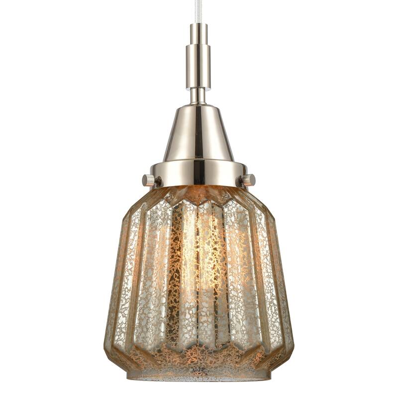 Innovations Lighting 447-1P-G146 Chatham 7" Wide Mini Pendant with - Polished Nickel