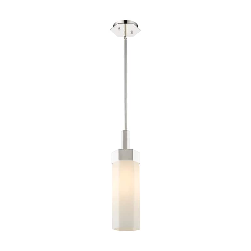 Innovations Lighting Claverack - 1 Light 14" Stem Hung Pendant - Polished Nickel/Matte White