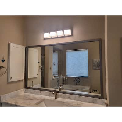 Frame My Mirror Satin Nickel Framed Mirror, Ellis Design