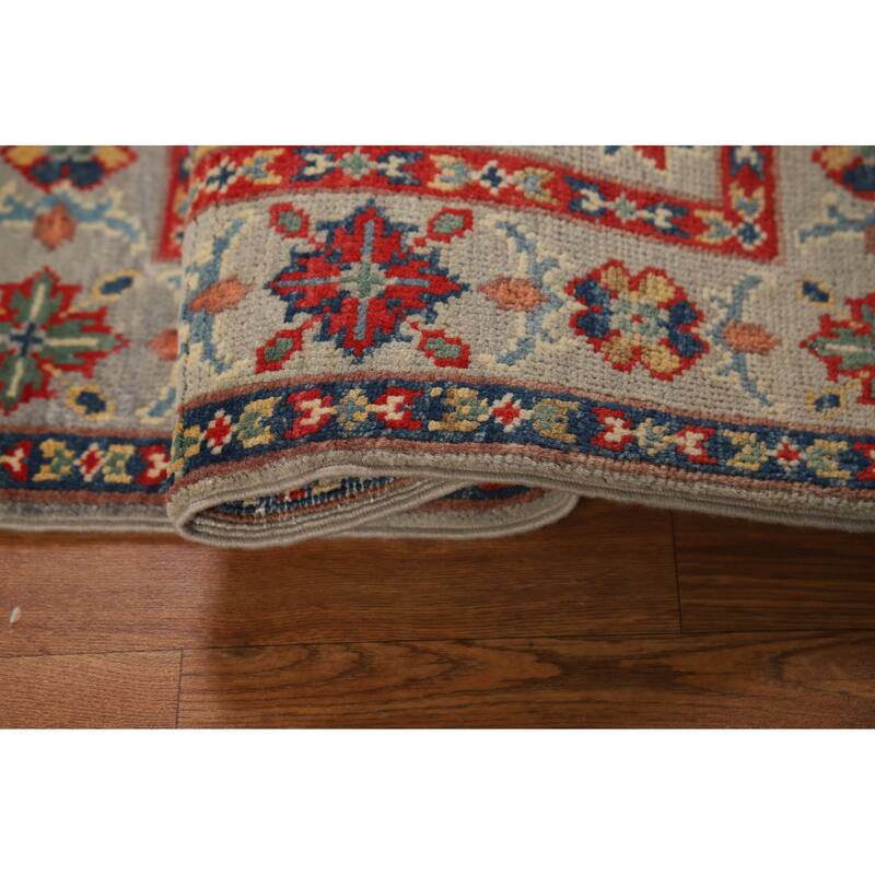 Geometric Kazak Oriental Foyer Rug Hand-Knotted Wool Carpet - 2'0" x 3'0"