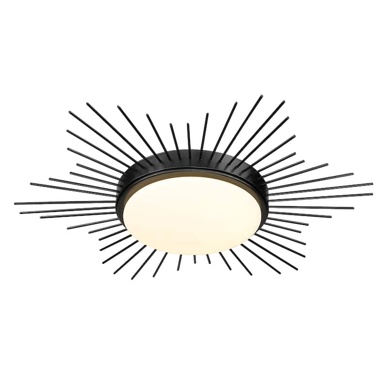 Kieran 1 Light Flush Mount - 3000K - Matte Black/Opal Glass