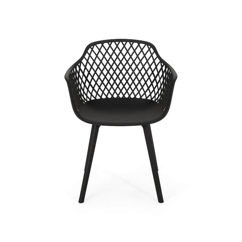 Christopher Knight Home Outdoor 5-Piece Acacia Wood Dining Sets with Polypropylene Accent Chairs