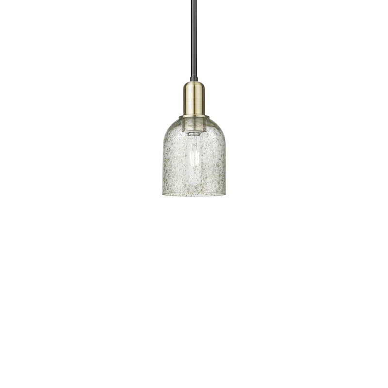 Innovations Lighting 716-1S-10-5 Caledonia Pendant Caledonia 5" Wide - Black Antique Brass / Mica