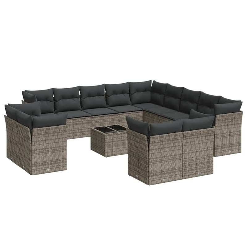 vidaXL Garden Sofa Set Grey, Dark Grey - 21.7 x 21.7 x 14.6