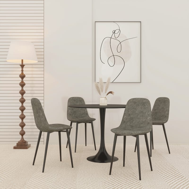 Black Round Tulip Table Dining Table Mid-Century Design