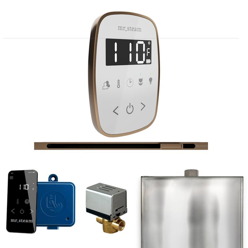 Mr Steam BFL Butler Flex Linear Package Steam Shower Control Package - White / Nouveau Bronze