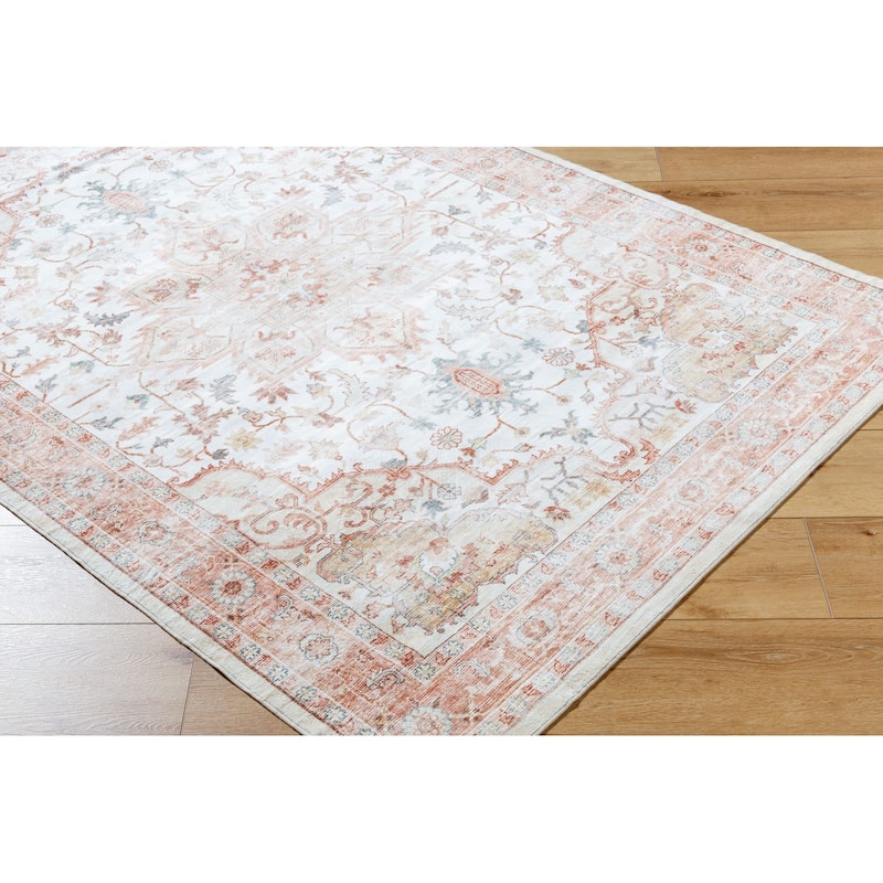 Livabliss Traditional Lavable Medallion Washable Area Rug