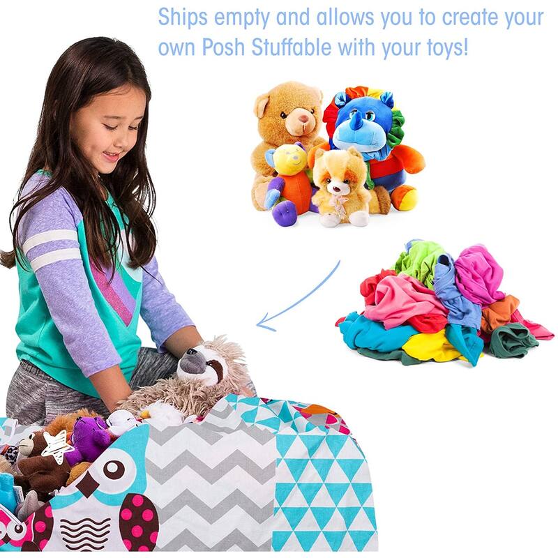 Kids Bean Bag Chair Cover Stuffed Animal Storage or Toy Organizer