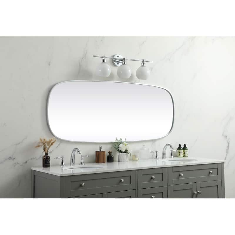Indigo Home Metal Frame Oval Mirror 24x60 Inch