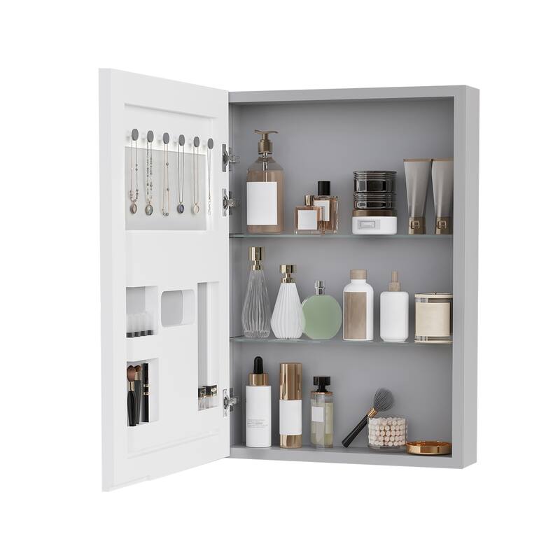 Bathroom Mirror Medicine Cabinet Recessed or Surface Mount with Adjustable Shelves - 20x5x28 inch