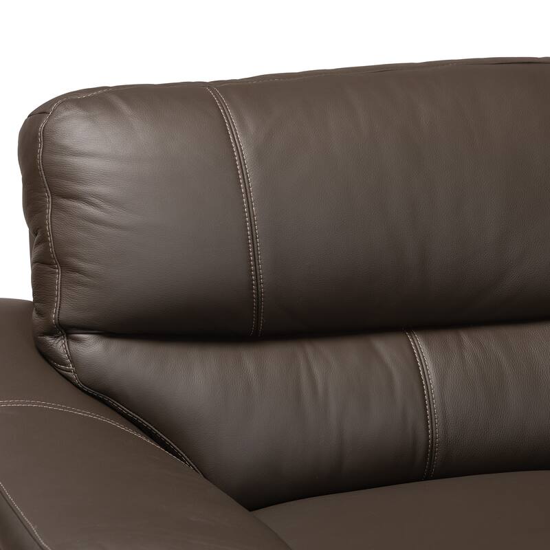 Townsend Modern Full Leather Sectional Sofa with Right Facing Chaise
