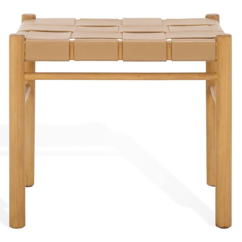 SAFAVIEH Couture Devnie Solid Woven Ottoman, Fully Assembled