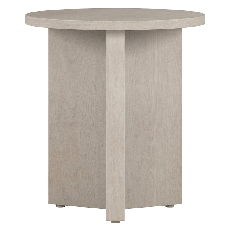 Wood Round End Table with Cross Leg Base Design - 20” x 20” x 22” (D x W x H)