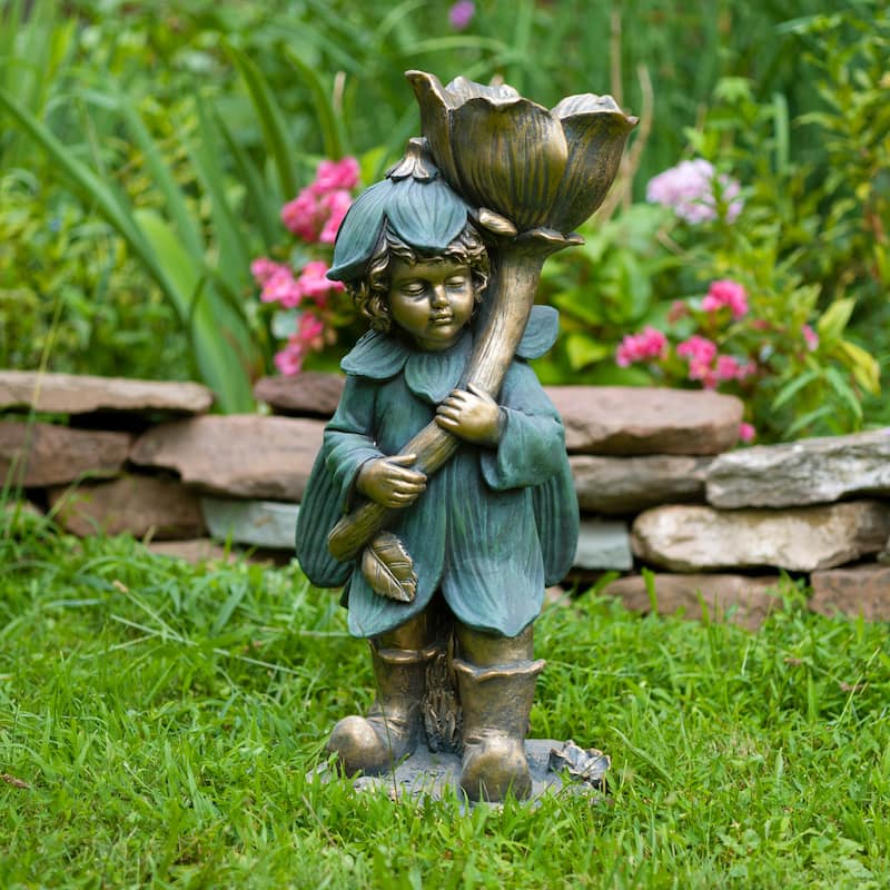 27.5" Tall Fairy with Flower "Tato"