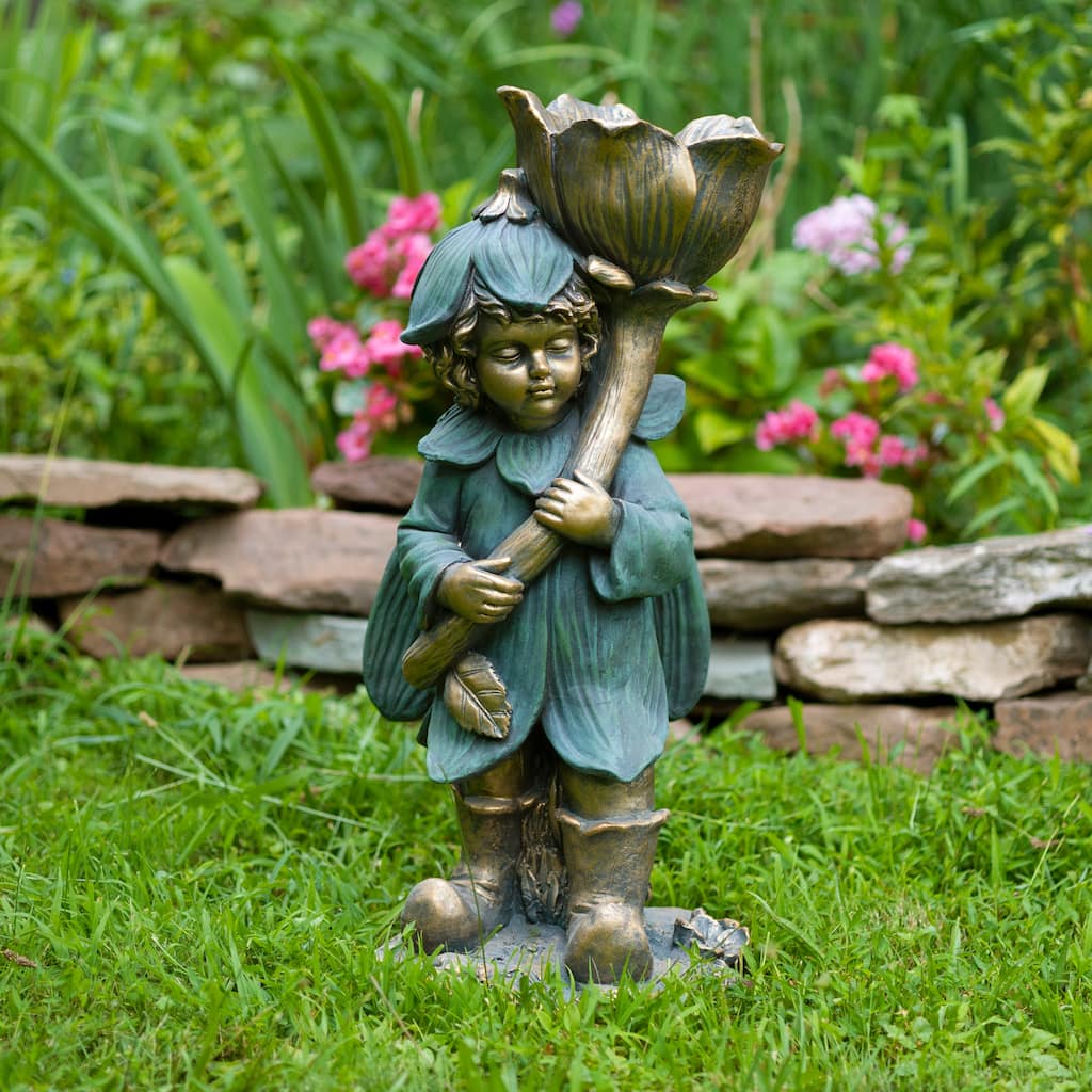 27.5" Tall Fairy with Flower "Tato"
