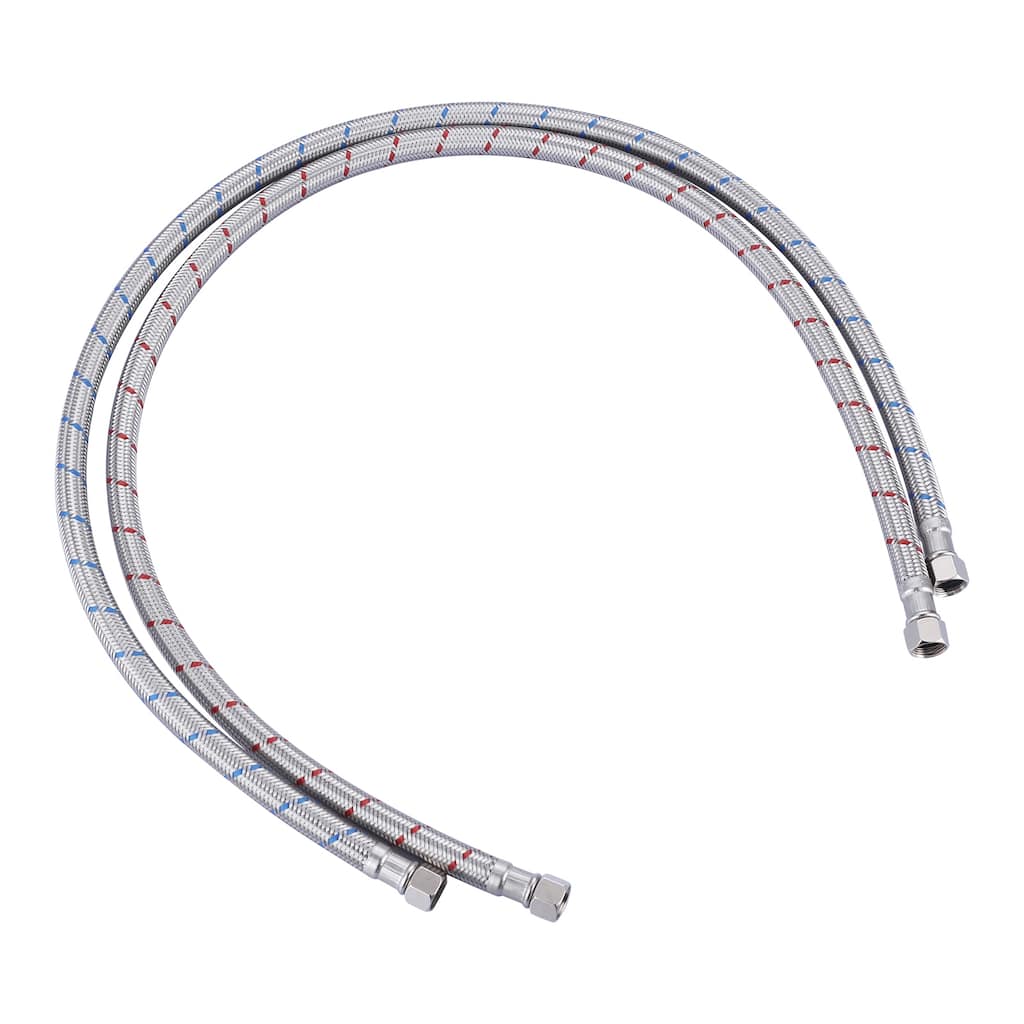 WOWOW 3/8 in. COMP x 3/8 in. COMP Stainless Steel Faucet Supply Lines - Stainless Steel - 12-inch