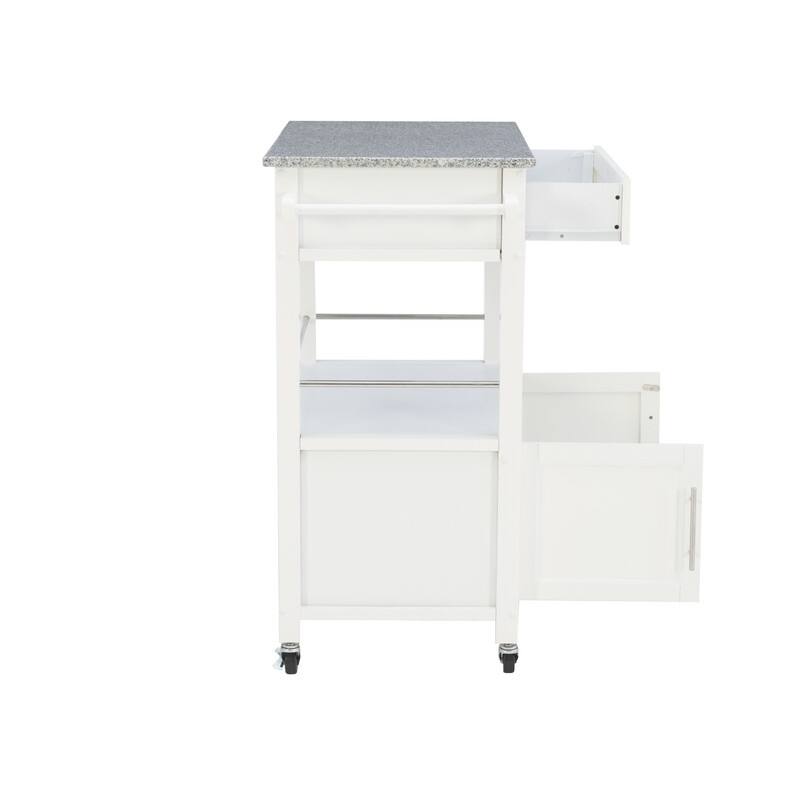 Barbara Rolling Mobile Kitchen Cart with Granite Top