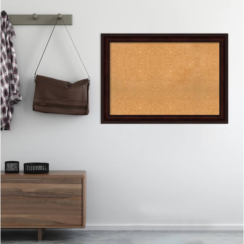 Coffee Bean Brown Framed Cork Bulletin Memo Board