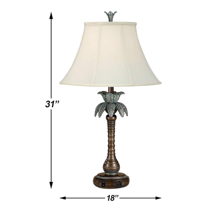31 in. Antique Bronze w/ Verdi Wash Single Nightstand Lamp