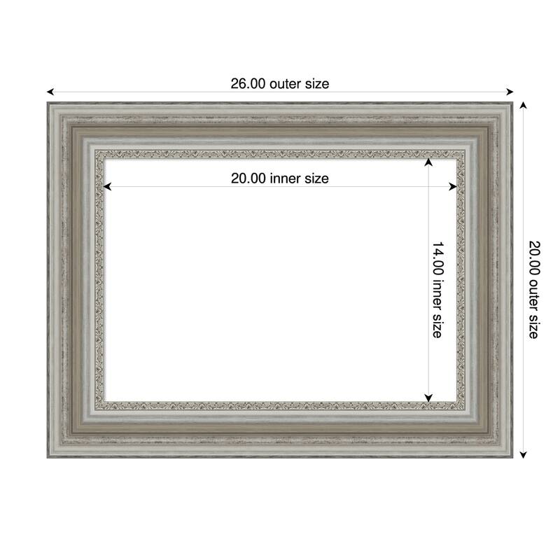 Amanti Art Parlor Black Framed Dry Erase Magnetic Board - 26 x 20 in - Parlor Silver