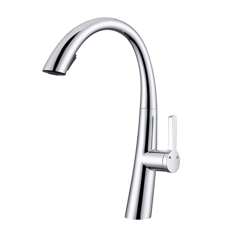 Stainless steel pull-out kitchen faucet