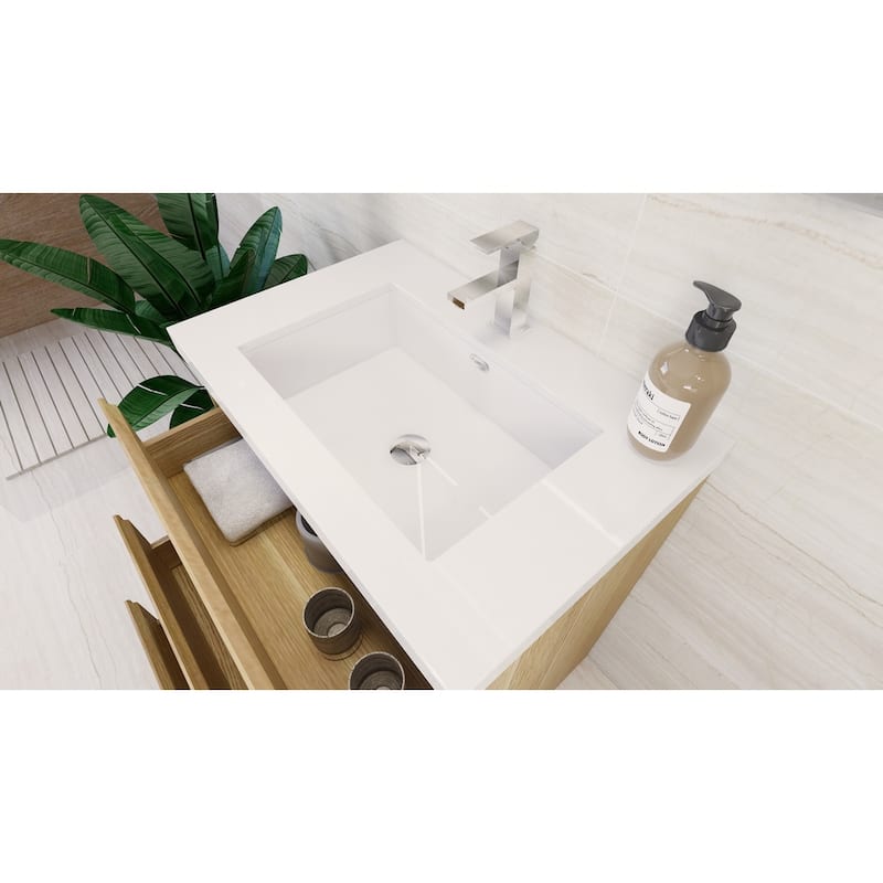 Aron 30'' Freestanding Vanity with Reinforced Acrylic Sink