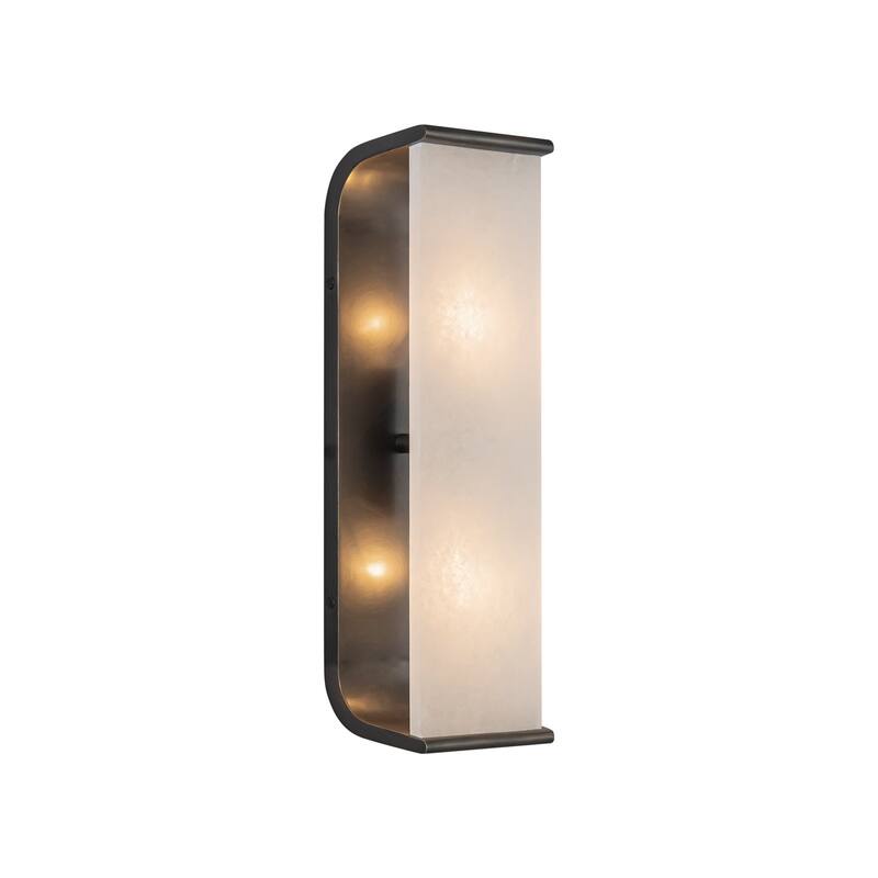 Alora Lighting WV327015 Abbott 2 Light 15" Tall Wall Sconce - Urban Bronze / Alabaster