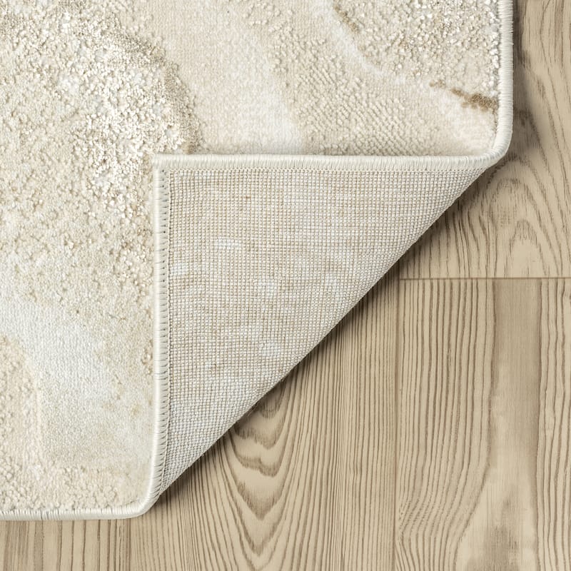 Abani Glam GLA110A Beige Cream Abstract Stone Area Rug