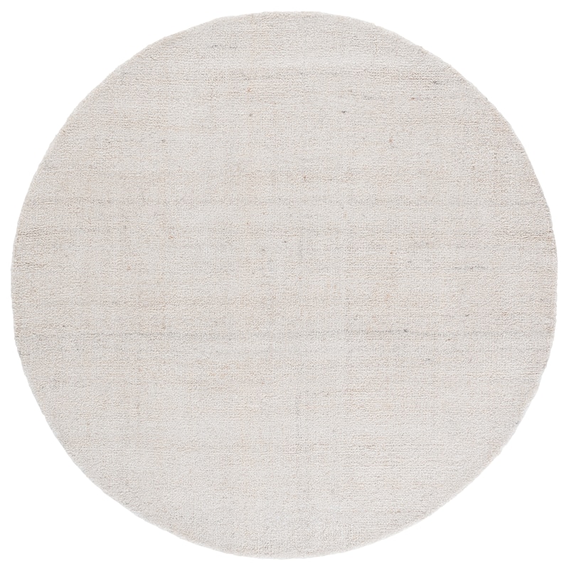 SAFAVIEH Handmade Abstract Coraly Modern Viscose Rug - 4' Round - Ivory/Beige