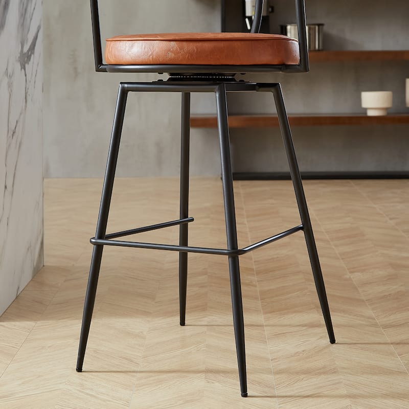 Art Leon Faux Leather Upholstery Swivel Barstool