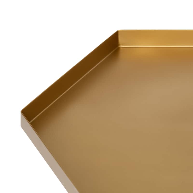 Kate and Laurel Kashvi Metal Hexagon Side Table