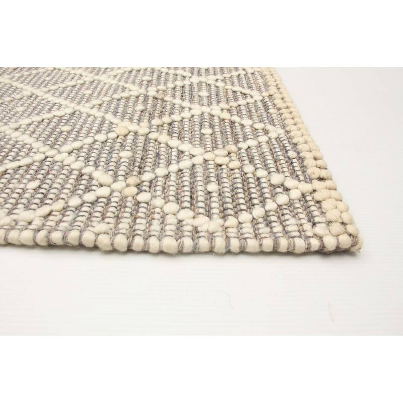 ECARPETGALLERY Braid weave Sienna Grey Wool Rug - 5'1 x 8'1