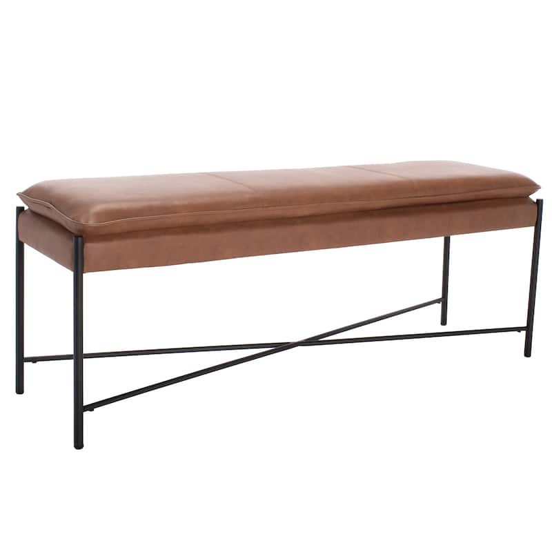 SAFAVIEH Kara 19-inch Cushioned X-Bench - 50" W x 13.5" L x 19" H - 50" W x 13.5" L x 19" H
