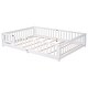 preview thumbnail 16 of 34, Queen size Floor Platform Bed with Fence Guardrails and Door
