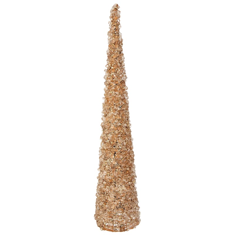24" Metallic Chunky Iced Cone Tree