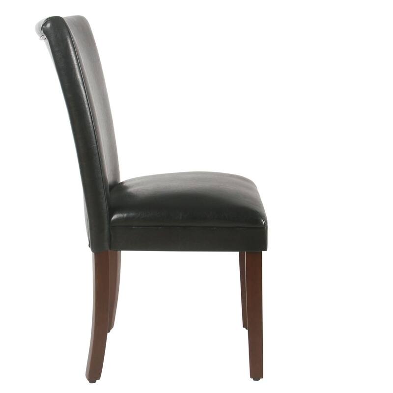 Homepop Parsons Dining Chair - Black Faux Leather - set of 2